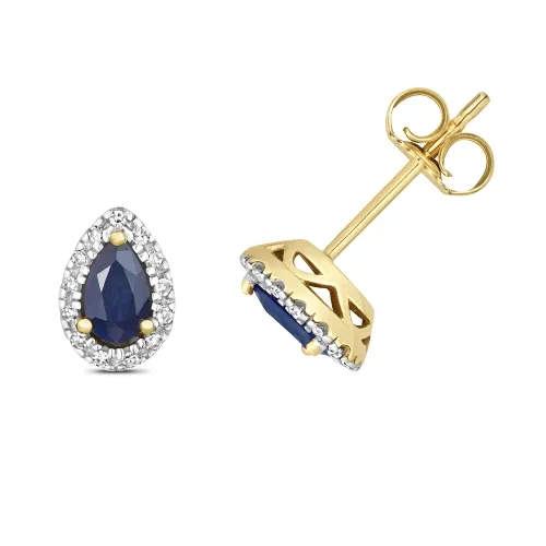 Diamond And Sapphire Studs